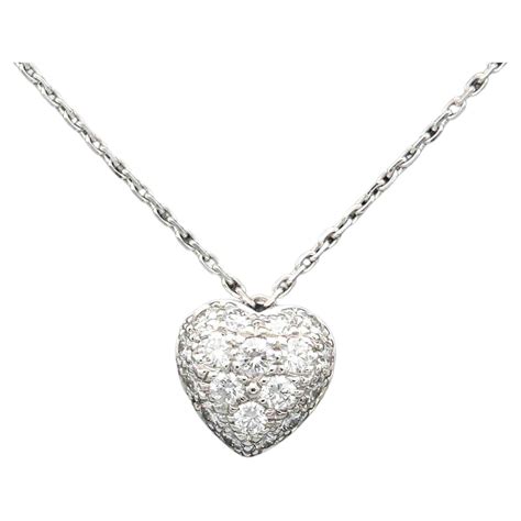 cartier necklace white gold with heart pendant|vintage cartier pearl necklace.